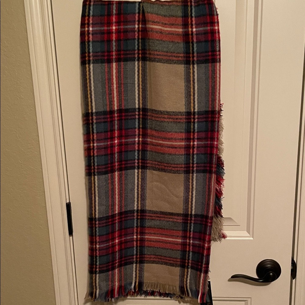 Apt. 9 Plaid Pencil Skirt in Red and Blue